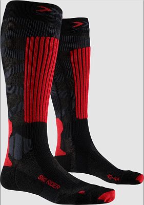 Превью Носки Носки горнолыжные X-SOCKS Ski Rider 4.0 Dark Grey Melange/Red/Black